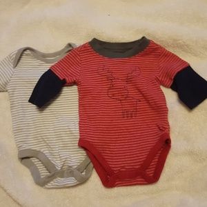 Lot of 2 onesies. Size 0-3 months.